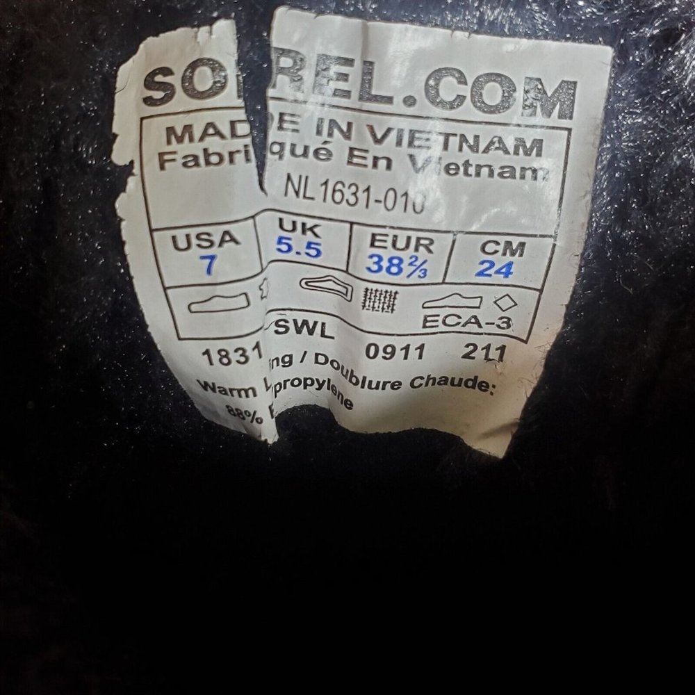 Sorel Boots Womens 7 Tivoli Snow Winter Black Leather Faux Fur Mid NL1631-010 - Picture 7 of 8